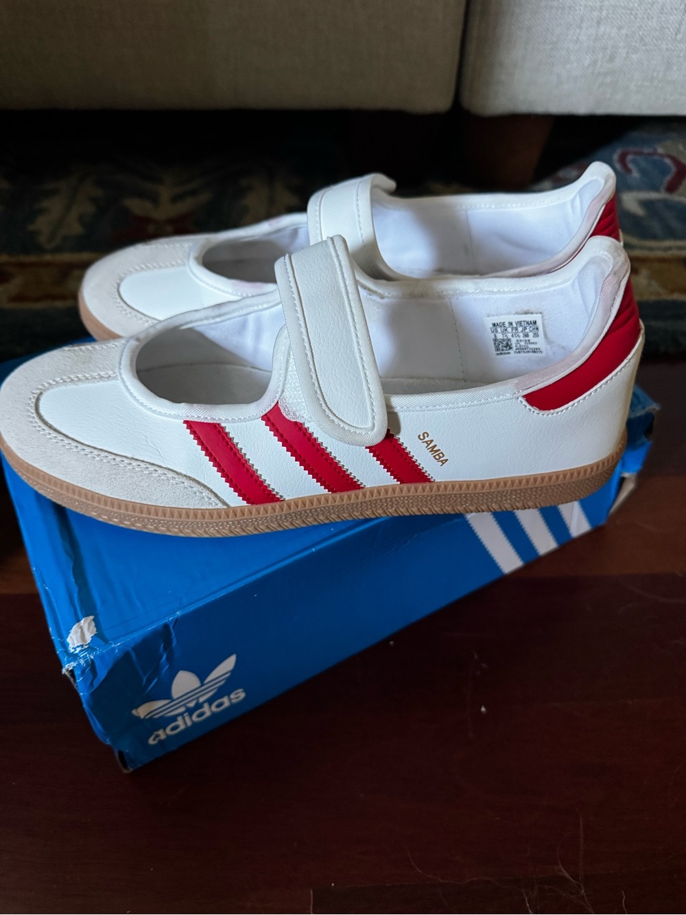 Mary Jane Samba white/scarlett